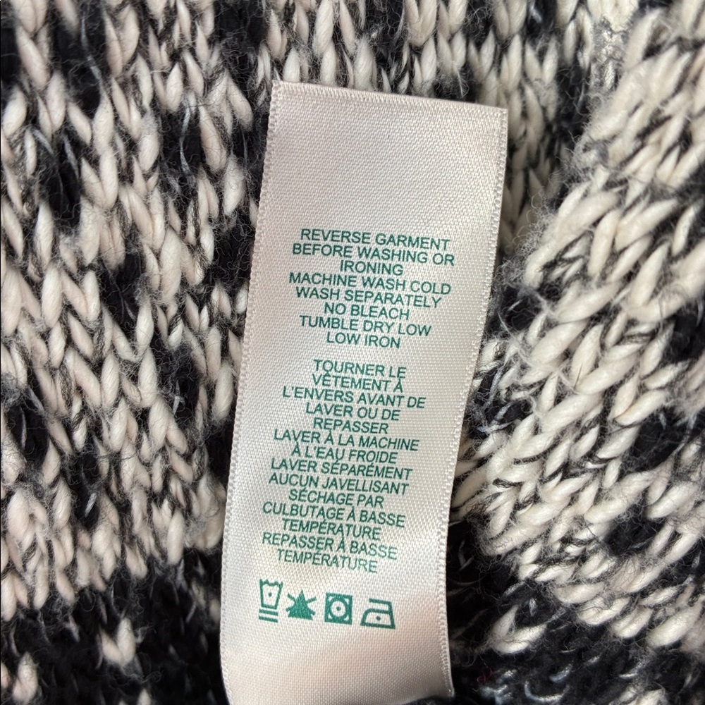 Roots Size L Longline Open Cardigan - Ombre Black/Gray/Cream - Picture 6 of 7